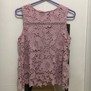 Haute Monde Floral Crochet Cut Out Top